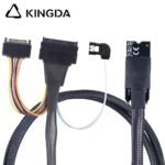 M.2 M-Key SFF-8643 to U.2 SFF-8639 with SATA 15P and left bend left turn SATA 7p Connection Cable - Image 3