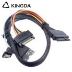 M.2 M-Key SFF-8643 to U.2 SFF-8639 with SATA 15P and right angle 90 degree SATA 7p Connection Cable