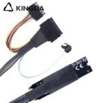 M.2 M-Key SFF-8643 to U.2 SFF-8639 with SATA 15P and left bend left turn SATA 7p Connection Cable