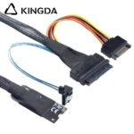 M.2 M-Key SFF-8643 to U.2 SFF-8639 with SATA 15P and right angle 90 degree SATA 7p Connection Cable - Image 5