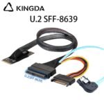 M.2 M-Key SFF-8643 to U.2 SFF-8639 with SATA 15P and right bend right turn SATA 7p Connection Cable - Image 2