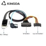 M.2 M-Key SFF-8643 to U.2 SFF-8639 with SATA 15P and left bend left turn SATA 7p Connection Cable - Image 5