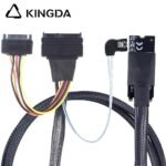 M.2 M-Key SFF-8643 to U.2 SFF-8639 with SATA 15P and right bend right turn SATA 7p Connection Cable - Image 3