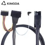 M.2 M-Key SFF-8643 to U.2 SFF-8639 with SATA 15P and right angle 90 degree SATA 7p Connection Cable - Image 3