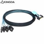 Slim SAS SFF 8654 MCIO 4I (38P) to 4 SATA 7P PCIE5.0 Data Connection Cable - Image 2