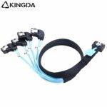 Slim SAS SFF 8654 MCIO 4I (38P) to 4 left turn left bend SATA 7P PCIE5.0 Data Connection Cable - Image 3