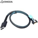 Slim SAS SFF 8654 MCIO 4I (38P) to Oculink SFF-8611 4i PCIE5.0 Data Connection Cable