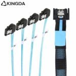 Slim SAS SFF 8654 MCIO 4I (38P) to 4 left turn left bend SATA 7P PCIE5.0 Data Connection Cable - Image 2