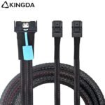 Slim SAS SFF 8654 MCIO 8I (74P) to dual 2X SFF-8643 PCIE5.0 Data Connection Cable