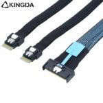Slim SAS SFF 8654 MCIO 8I (74P) to dual 2X SFF-8654 4I S PCIE5.0 Data Connection Cable - Image 2