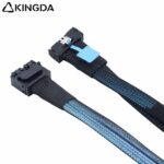 Slim SAS SFF 8654 MCIO 8I (74P) to dual 2 port SFF-8654 4I S PCIE5.0 Data Connection Cable - Image 2