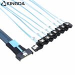 Slim SAS SFF 8654 MCIO 8I (74P) to 8X right bend SATA right turn SATA PCIE5.0 Data Connection Cable