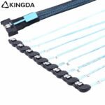 Slim SAS SFF 8654 MCIO 8I (74P) to 8X right bend SATA right turn SATA PCIE5.0 Data Connection Cable - Image 2