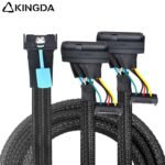 Slim SAS SFF 8654 MCIO 8I (74P) to 2X SFF 8639 U.2 with SATA 15p PCIE5.0 Data Connection Cable - Image 2