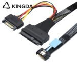Slim SAS SFF 8654 MCIO 4I (38P) to SFF 8639 U.2 with SATA 15p PCIE5.0 Data Connection Cable - Image 2