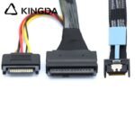 Slim SAS SFF 8654 MCIO 4I (38P) to SFF 8639 U.2 with SATA 15p PCIE5.0 Data Connection Cable