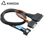 Slim SAS SFF 8654 MCIO 4I (38P) to SFF 8639 U.2 with SATA 15p PCIE5.0 Data Connection Cable - Image 3