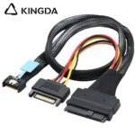 Slim SAS SFF 8654 MCIO 4I (38P) to SFF 8639 U.2 with SATA 15p PCIE5.0 Data Connection Cable - Image 4