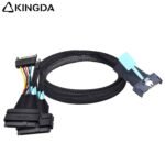 Slim SAS SFF 8654 MCIO 8I (74P) to 2X SFF 8639 U.2 with SATA 15p PCIE5.0 Data Connection Cable - Image 3
