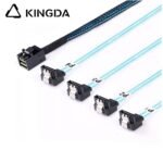 Mini SAS HD SFF-8643 to 4X right angle 90 degree SATA 7P High Speed Server Internal Connection cable - Image 2