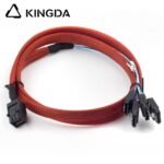 Mini SAS HD SFF-8643 to 4X SATA 7P red color High Speed Server Internal Connection cable