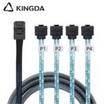 Mini SAS HD SFF-8643 to 4X right angle 90 degree SATA 7P High Speed Server Internal Connection cable - Image 3