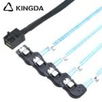 Mini SAS HD SFF-8643 to 4X right turn right bend SATA 7P High Speed Server Internal Connection cable - Image 2