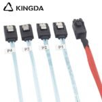 Mini SAS HD SFF-8643 to 4X SATA 7P red color High Speed Server Internal Connection cable - Image 2