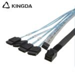 Mini SAS HD SFF-8643 to 4X SATA 7P with sideband 4P High Speed Server Internal Connection cable - Image 2