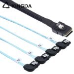 Mini SAS HD SFF-8087 to 4X Left Bend SATA Left Turn SATA High Speed Server Internal Connection Wire Harness - Image 2