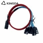 Mini SAS HD SFF-8087 to 4X SATA 7P with spring High Speed red Server Internal Connection Wire Harness - Image 3