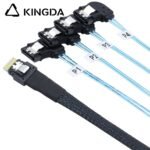 Slim SAS SFF 8654 4I (38P) to 4 left turn left bend SATA 7P female High speed data Connection Cable
