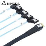 Slim SAS SFF 8654 4I (38P) to 4 right turn right bend SATA 7P female High speed data Connection Cable