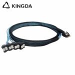 Slim SAS SFF 8654 4I (38P) to 4 right angle 90-degree SATA 7P female High speed data Connection Cable - Image 6