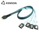 Slim SAS SFF 8654 4I (38P) to 4 SATA 7P female High speed data Connection Cable - Image 2