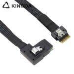 Slim SAS SFF 8654 4I (38P) to left turn left bend SFF 8643 High speed data Connection Cable - Image 3