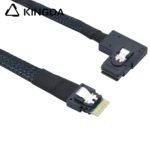 Slim SAS SFF 8654 4I (38P) to right turn right bend SFF 8643 High speed data Connection Cable - Image 2