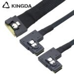 Fully enclosed anti-slip insertion anti-tilt insertion Slim SAS SFF 8654 8I (74P) to dual left turn SFF 8087 High speed data Connection Cable - Image 5