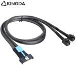 Slim SAS SFF 8654 MCIO 8I (74P) to dual 2X SFF-8643 PCIE5.0 Data Connection Cable - Image 4