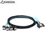 Slim SAS SFF 8654 MCIO 4I (38P) to 4 right angle 90 degree SATA 7P PCIE5.0 Data Connection Cable - Image 4
