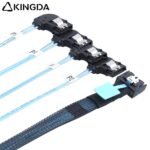 Slim SAS SFF 8654 MCIO 4I (38P) to 4 right turn right bend SATA 7P PCIE5.0 Data Connection Cable - Image 4