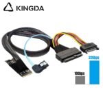 M.2 M-Key SFF-8643 to U.2 SFF-8639 with SATA 15P and left bend left turn SATA 7p Connection Cable - Image 2