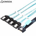 Slim SAS SFF 8654 MCIO 4I (38P) to 4 SATA 7P PCIE5.0 Data Connection Cable - Image 4