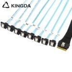 Slim SAS SFF 8654 8I (74P) to 8 right angle 90-degree SATA 7P female High speed data Connection Cable - Image 2