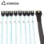 Fully enclosed anti-slip insertion anti-tilt insertion Slim SAS SFF 8654 8I (74P) to 8 SATA 7P female High speed data Connection Cable