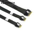 Slim SAS SFF 8654 8I (74P) to dual SFF 8654 4i High speed data Connection Cable - Image 3