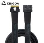 Slim SAS SFF 8654 8I (74P) to dual port SFF 8643 High speed data Connection Cable - Image 3