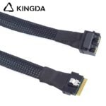 Slim SAS SFF 8654 8I (74P) to dual port SFF 8643 High speed data Connection Cable - Image 2