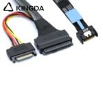 Slim SAS SFF 8654 MCIO 4I (38P) to SFF 8639 U.2 with SATA 15p PCIE5.0 Data Connection Cable - Image 5