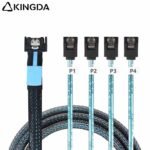 Slim SAS SFF 8654 MCIO 4I (38P) to 4 SATA 7P PCIE5.0 Data Connection Cable - Image 5